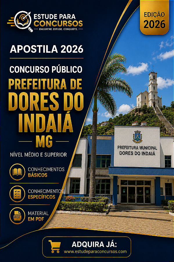 Apostila PREFEITURA DE DORES DO INDAIÁ MG 2026 Zelador