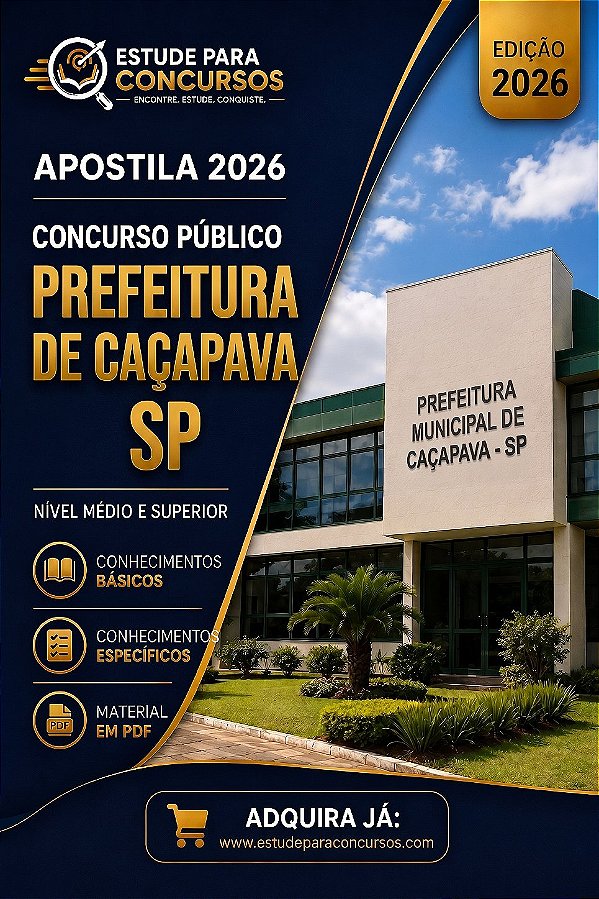 Apostila PREFEITURA DE CAÇAPAVA SP 2026 Professor I - Educação Infantil