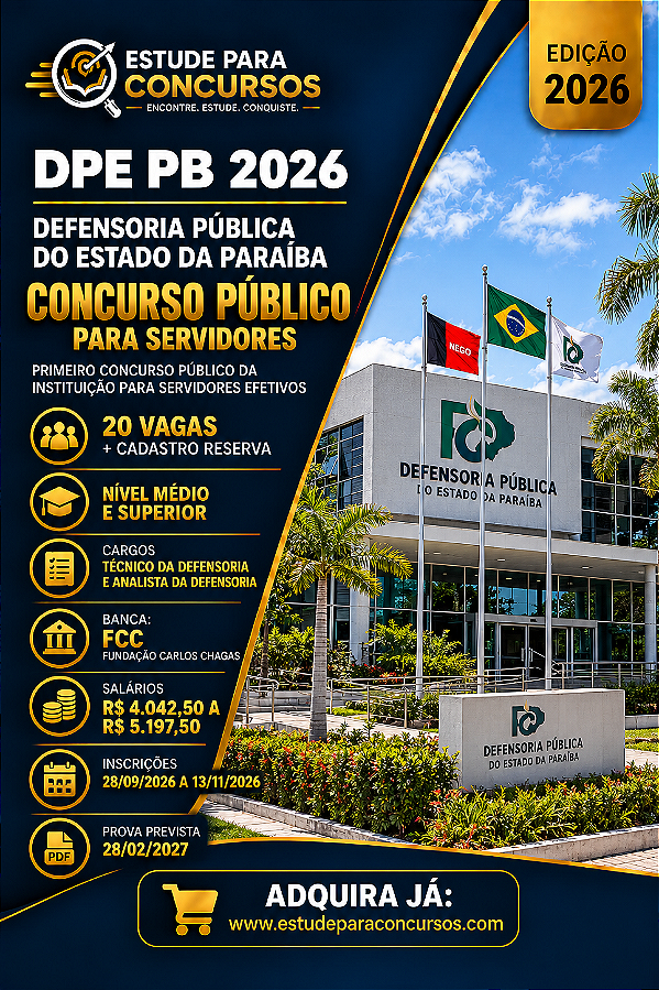 Apostila DPE PB 2026 Analista da Defensoria - Assistente Social