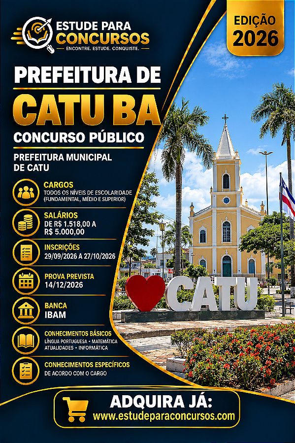 Apostila PREFEITURA DE CATU BA 2026 Professor Arte