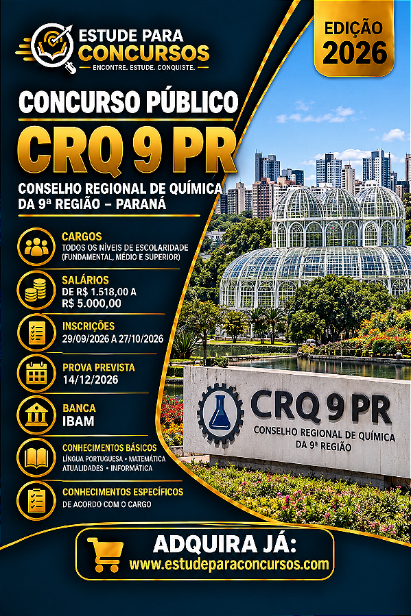 Apostila CRQ 9 PR 2026 Técnico em Contabilidade
