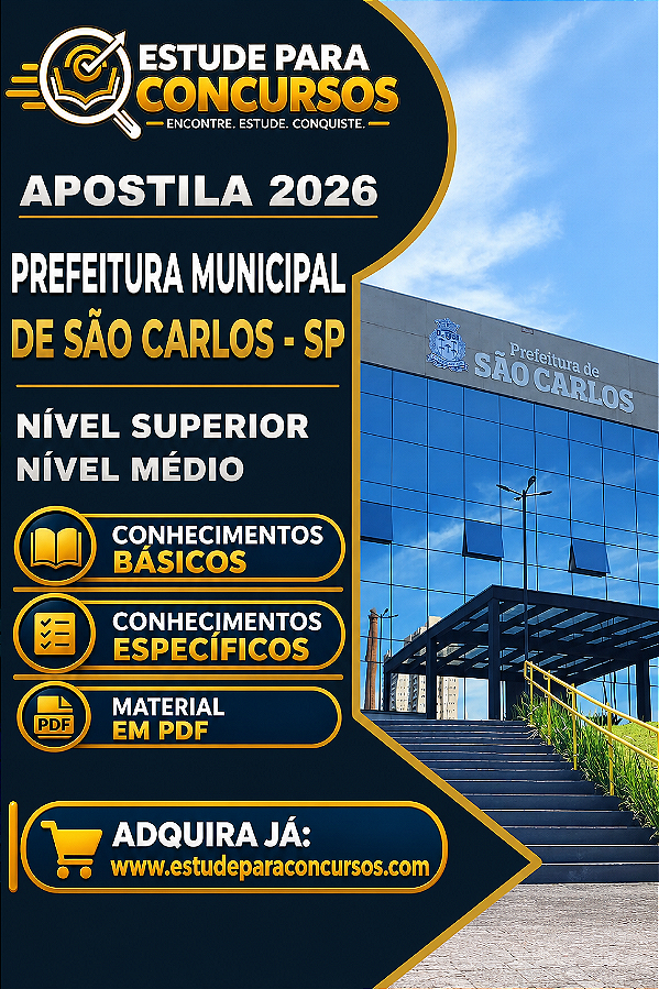 Apostila PREFEITURA DE SÃO CARLOS SP 2026 Médico Reumatologista