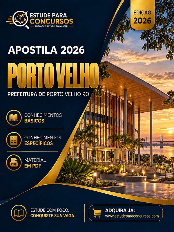 Apostila PREFEITURA DE PORTO VELHO RO 2026 Administrador Hospitalar