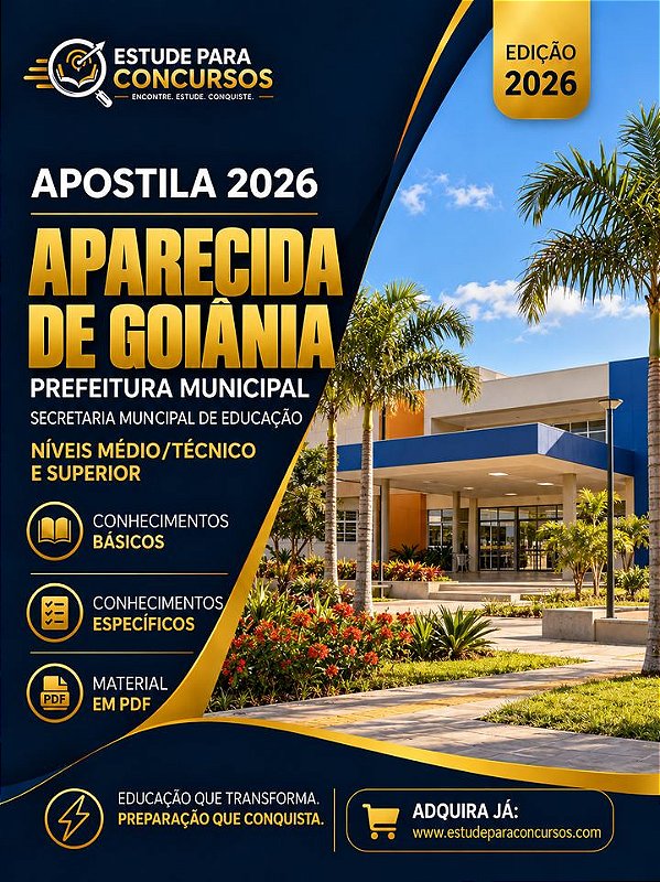 Apostila PREFEITURA DE APARECIDA DE GOIÂNIA GO 2026 Professor Matemática