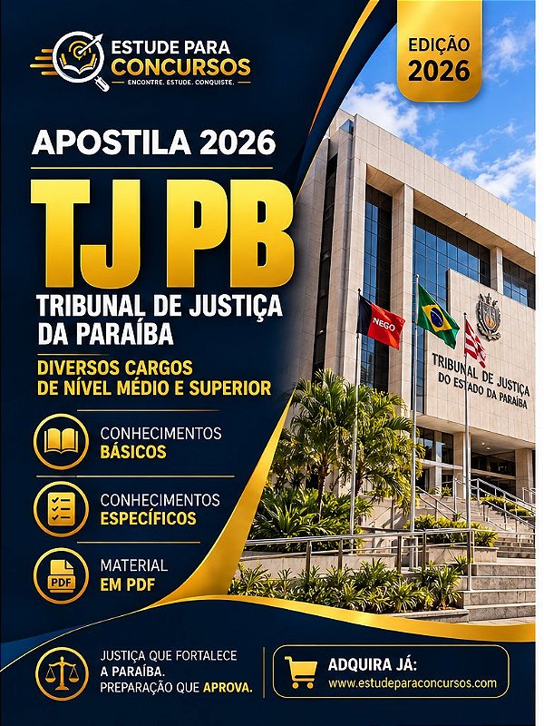 Apostila TJ PB 2026 Analista Judiciário - Desenvolvimento de Sistemas