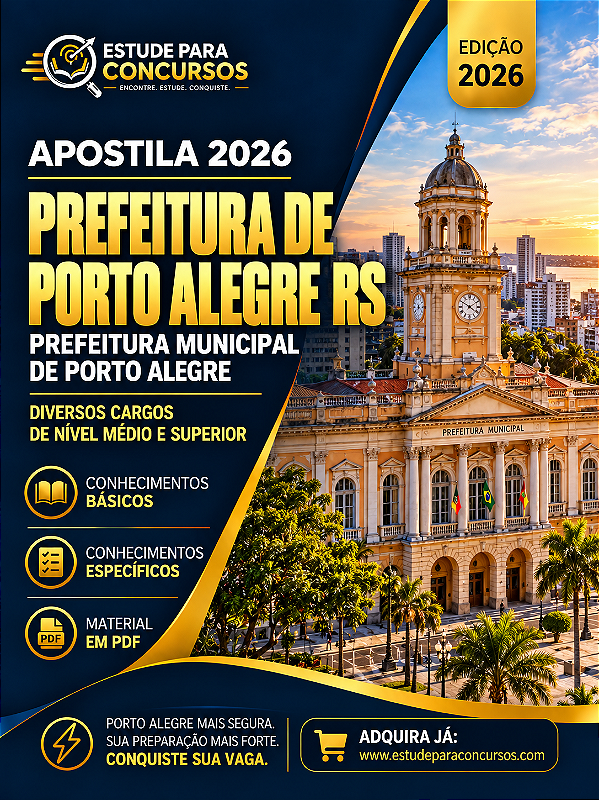 Apostila PREFEITURA DE PORTO ALEGRE 2026 Professor - Educação Infantil