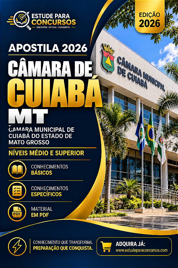 Apostila CÂMARA DE CUIABÁ MT 2026 Técnico Legislativo - Sonorização