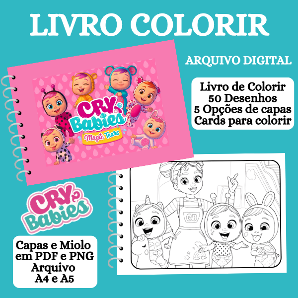 LIVRO COLORIR CRY BABIES – Arquivo em PDF para Impressão