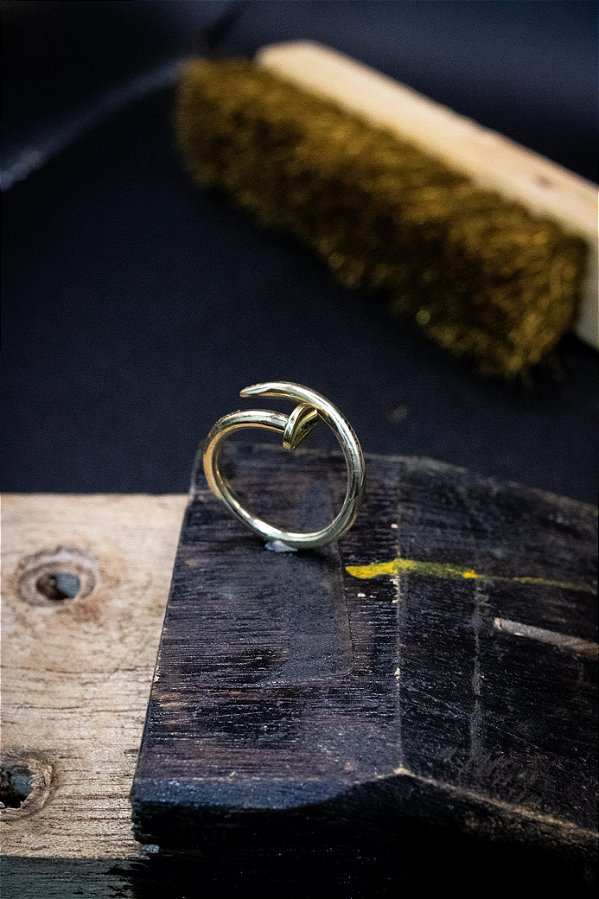 ANEL PREGO MODELO CARTIER - BANHADO A OURO