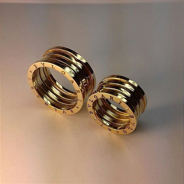 PAR DE ALIANÇA 12MM MODELO BVLGARI