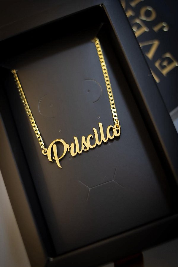 CORRENTE PERSONALIZADA COM NOME - BANHADO A OURO