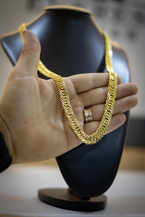 CORRENTE GRUMET TRIPLA LAMINADA DE 12MM - MOEDA ANTIGA