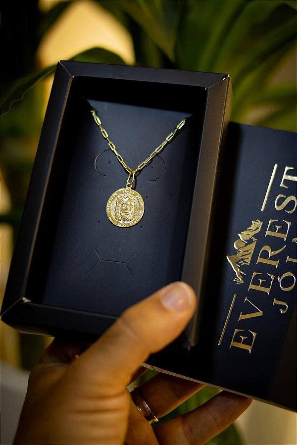 KIT CORRENTE + PINGENTE - BANHADO A OURO