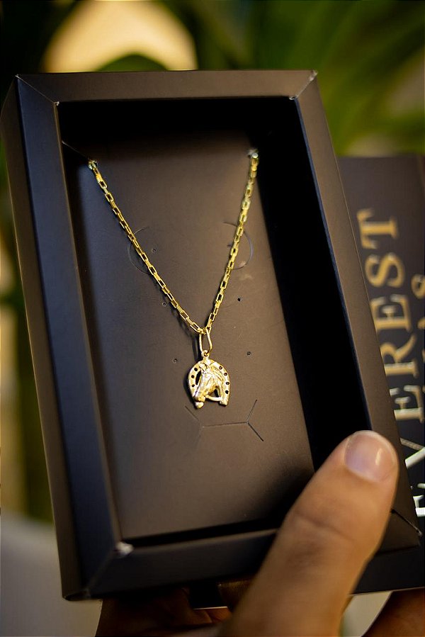 KIT CORRENTE + PINGENTE - BANHADO A OURO