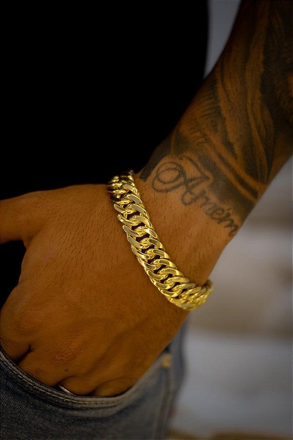 PULSEIRA GRUMET GORDA DE 15MM - BANHADO A OURO