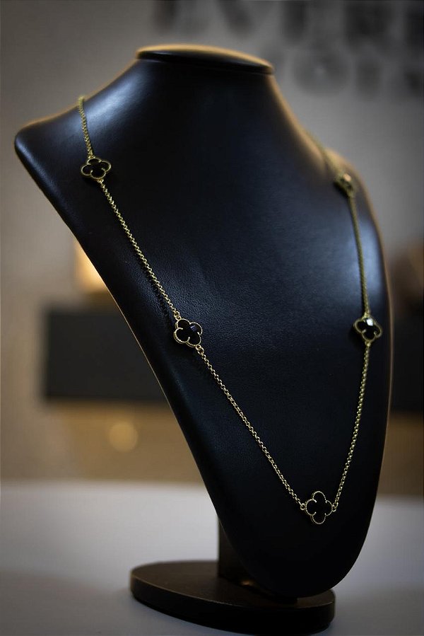 CORRENTE VAN CLEFF 60CM - BANHADO A OURO