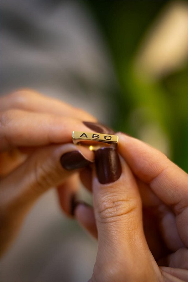 ANEL ABC - BANHADO A OURO