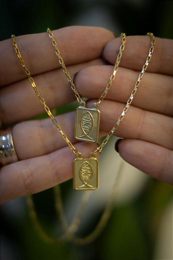 ESCAPULARIO - JESUS - BANHADO A OURO