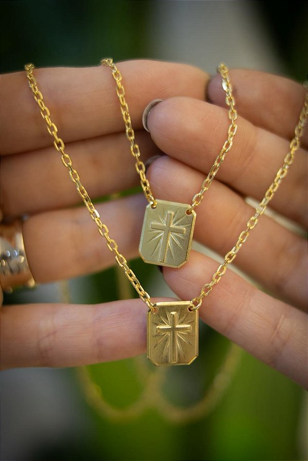 ESCAPULARIO - CRUZ - BANHADO A OURO