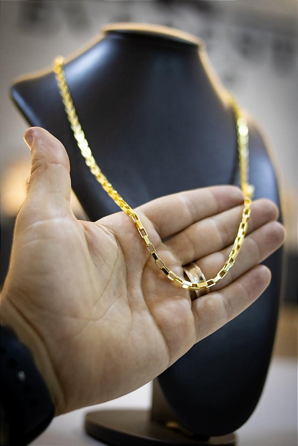 CORRENTE TIJOLINHO DE 4MM - BANHADO A OURO