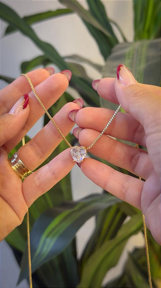 KIT BANHADO CORRENTE + PINGENTE CORAÇÃO