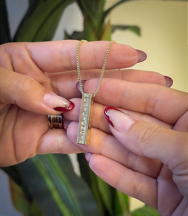 KIT BANHADO CORRENTE + PINGENTE CUBO