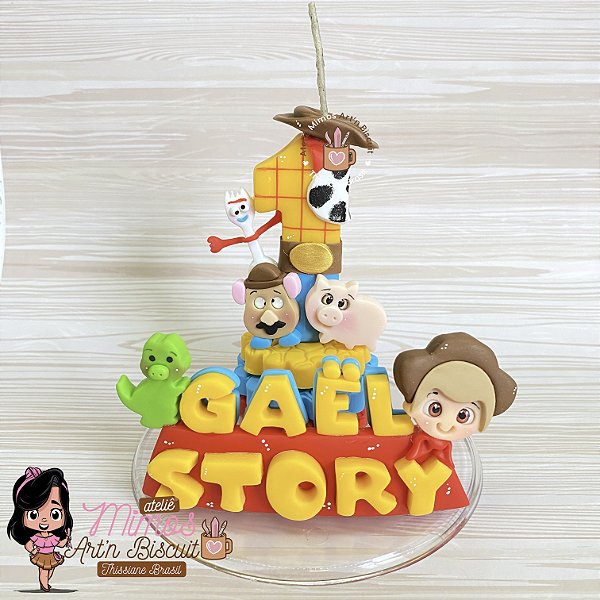 Vela Toy Story em Biscuit (com Nome)