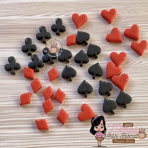 Confeitos Naipes de Baralho Biscuit (20 Gramas Pct)