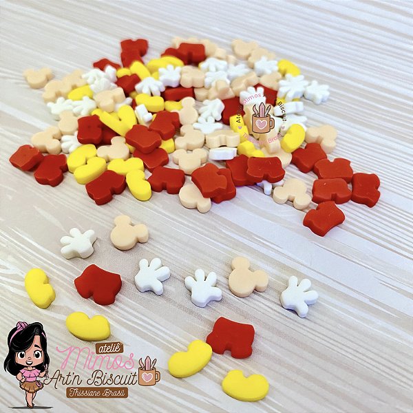 Confeitos Mickey cor Pele em Biscuit (20 Gramas Pct)