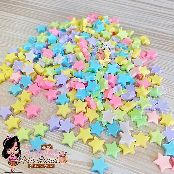 Confeitos de Estrela Candy Colors em Biscuit (20 Gramas Pct)