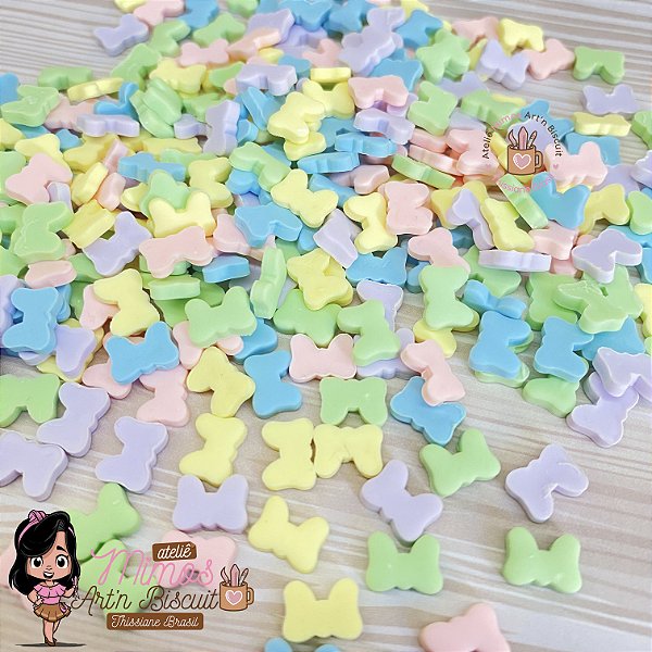 Confeitos de Laço Candy Colors em Biscuit (20 Gramas Pct)