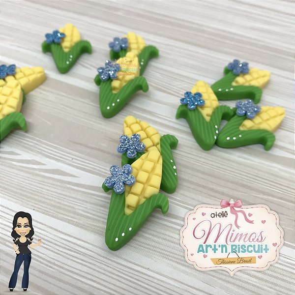 Aplique Milho Verde Em Biscuit