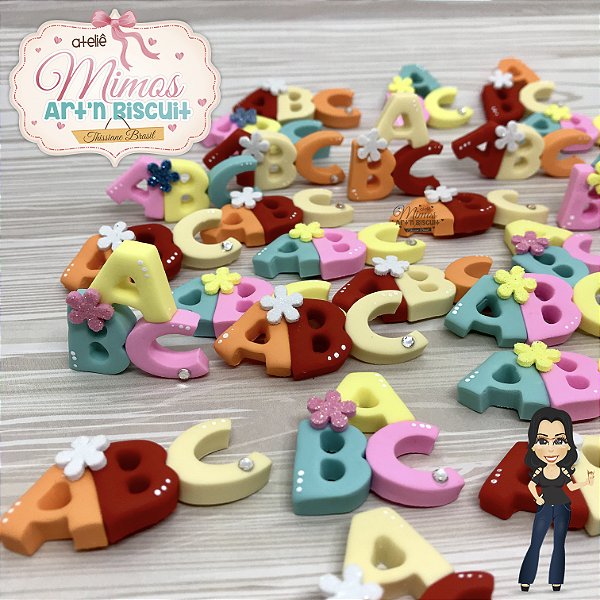 Aplique Letras Abc em Biscuit