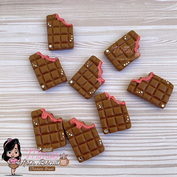 Aplique de Barrinha de Chocolate em Biscuit