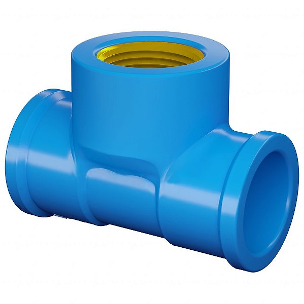 Te Soldável com Bucha de Latão Azul PVC 25mm x 3/4" Fortlev