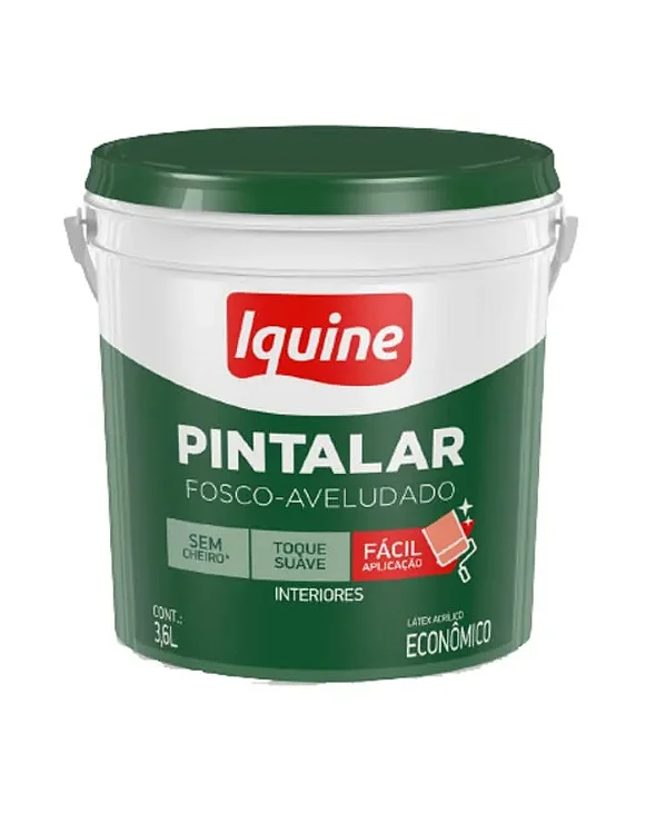 Tinta Econômica Acrílica Fosco Pintalar Branco 3,6L Balde Iquine