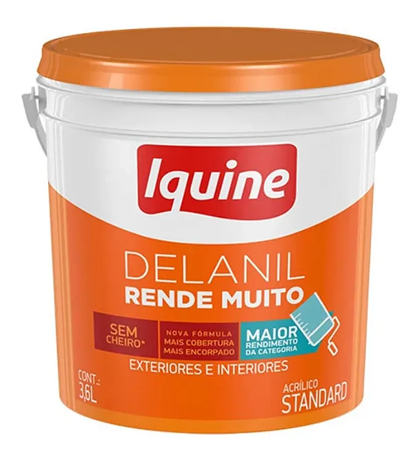 Tinta Standard Acrílica Fosco Delanil Branco 3,6L Iquine