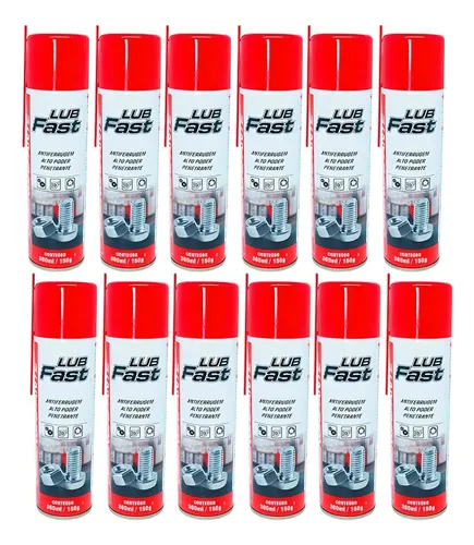Kit 12 Desengripante Spray Anticorrosivo Lubfast 300ml Mundial Prime