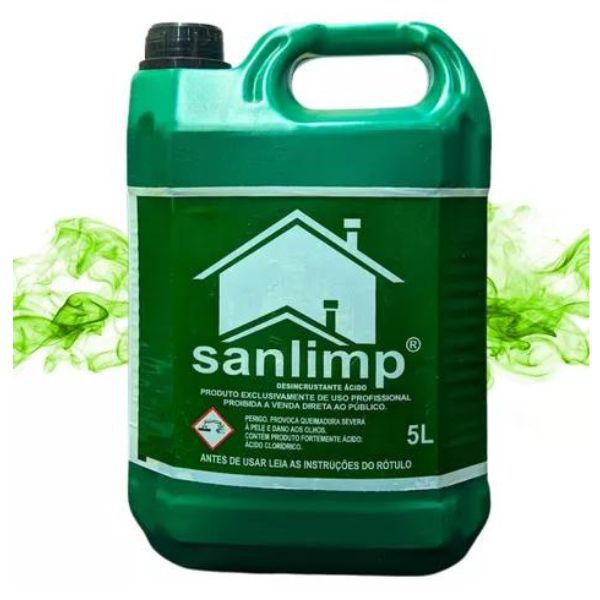 Sanlimp Ácido Muriático Limpa Pedra Pisos Pós Obra - 5l