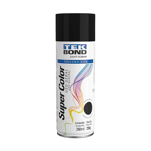 Tinta Spray Preto Fosco Uso Geral 350ml Tekbond