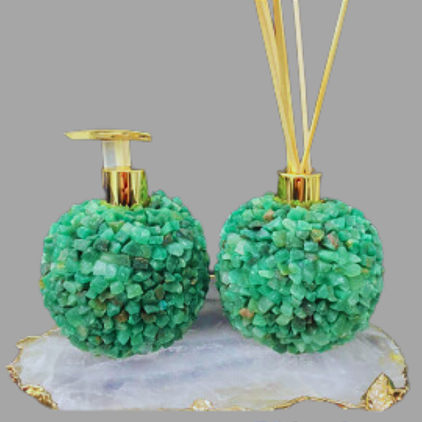 KIT SABONETEIRA E DIFUSOR DE PEDRA BRUTA NATURAL CASA DECORAÇÃO