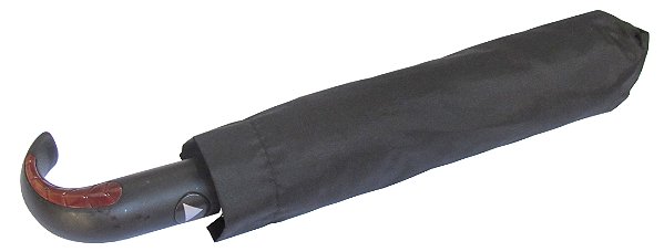 Guarda Chuva Mini Automático Liso Preto Cabo Curvo Ref. 6330