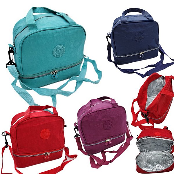 Pacote de 06 Bolsas Térmicas Com 02 Compartimentos em Nylon Tactel Resinado Ref. 6450