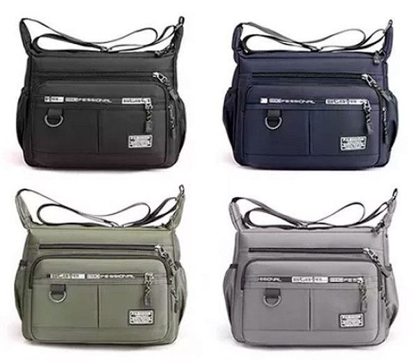 Pacote De 06 Bolsas Unissex Transversais Em Nylon Poliéster Resinado  Ref. 7907