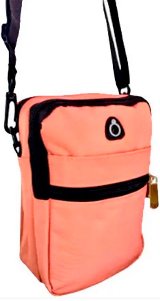 Bolsa Unissex Transversal Em Nylon Poliéster Resinado Coloridas Ref. 6764