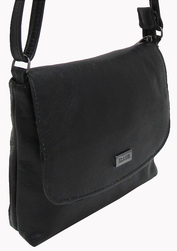 Bolsa Feminina Transversal Com Tampa em Couro 100% Legítimo