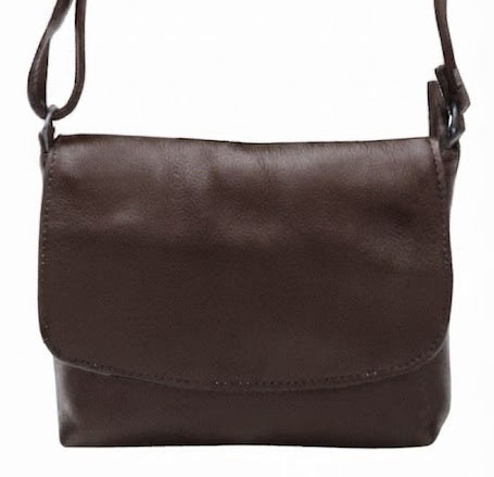 Bolsa Feminina Transversal Com Tampa em Couro 100% Legítimo