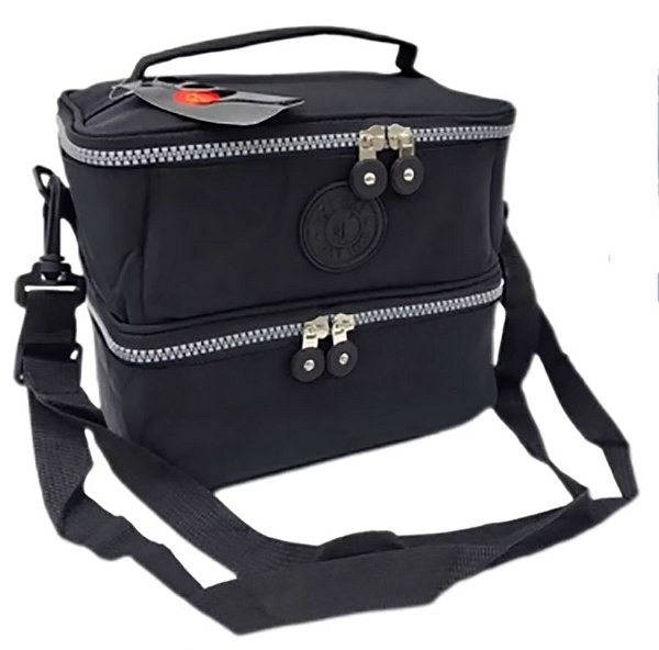 Bolsa Térmica Com 02 Compartimentos em Nylon Tactel Resinado Ref. 6451