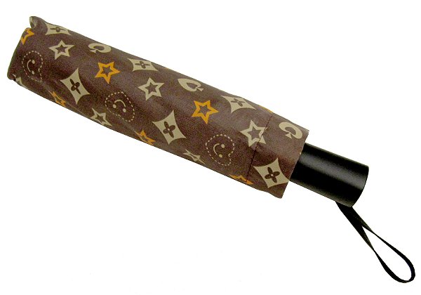 Sombrinha Mini Contra Vento Manuai Em Alumínio Com Estampa Gótica Com Protecção U.v Interno Ref. 3000 E