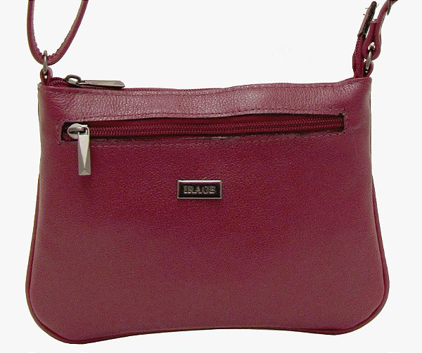 Bolsa Feminina Transversal Com Ziper Frontal em Couro 100% Legítimo Ref. 556